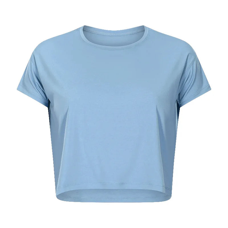 Sexy Yoga Short Sleeve Crop Top