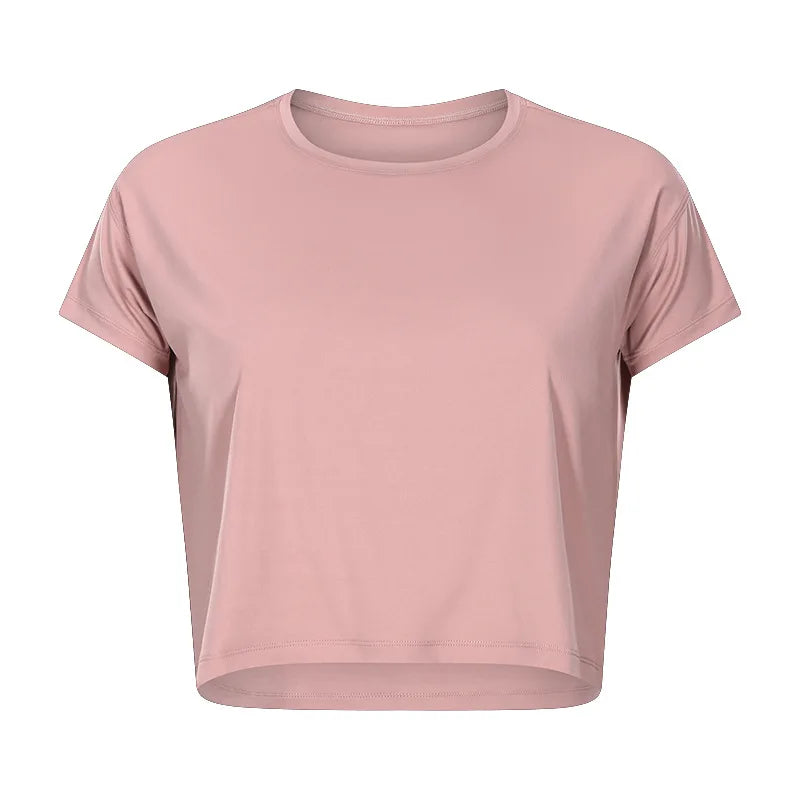 Sexy Yoga Short Sleeve Crop Top