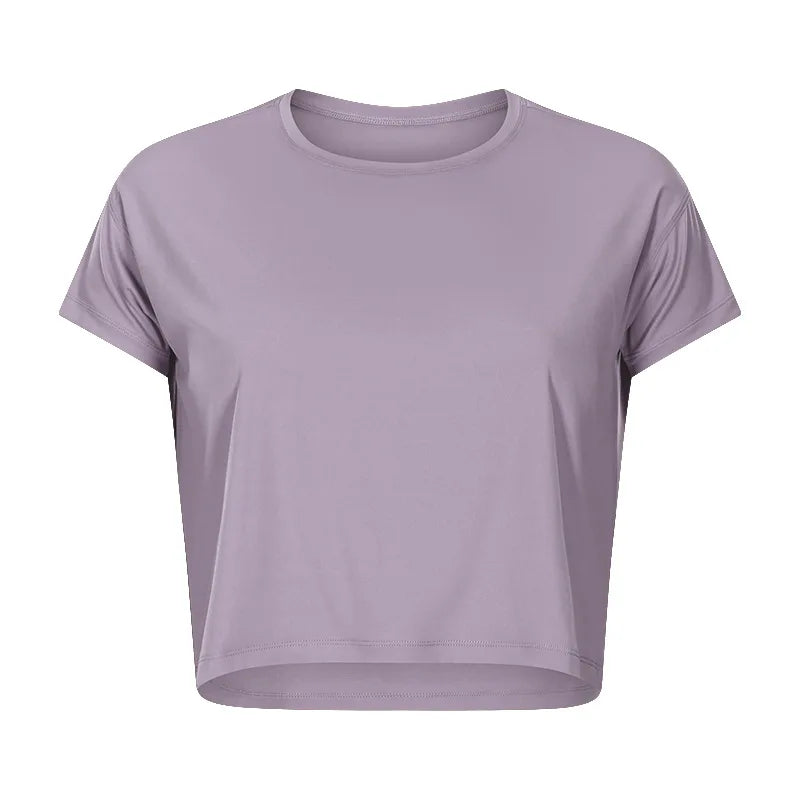 Sexy Yoga Short Sleeve Crop Top