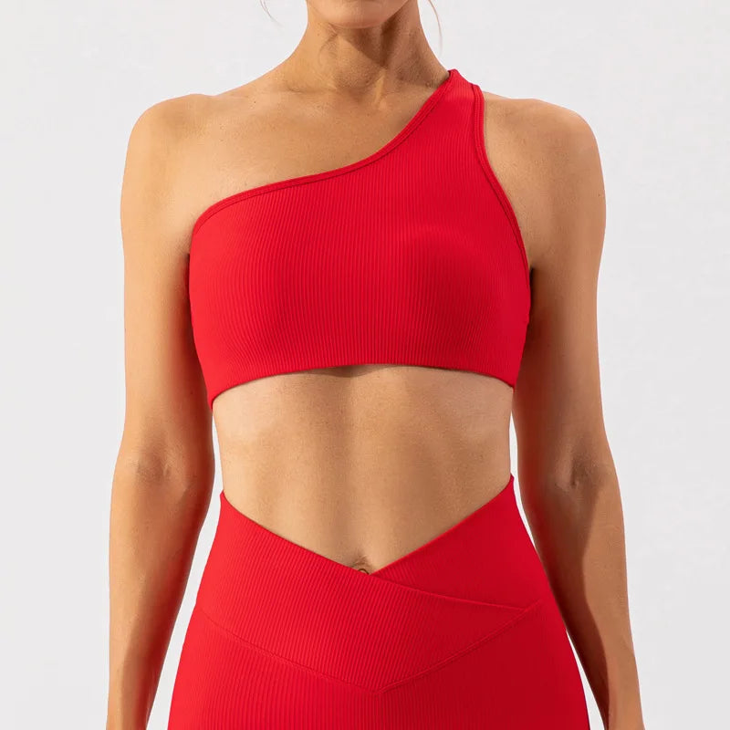 Threaded Yoga Bra With Fitness Tank Top