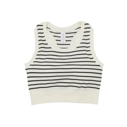 Striped sports vest with cushion yoga bra