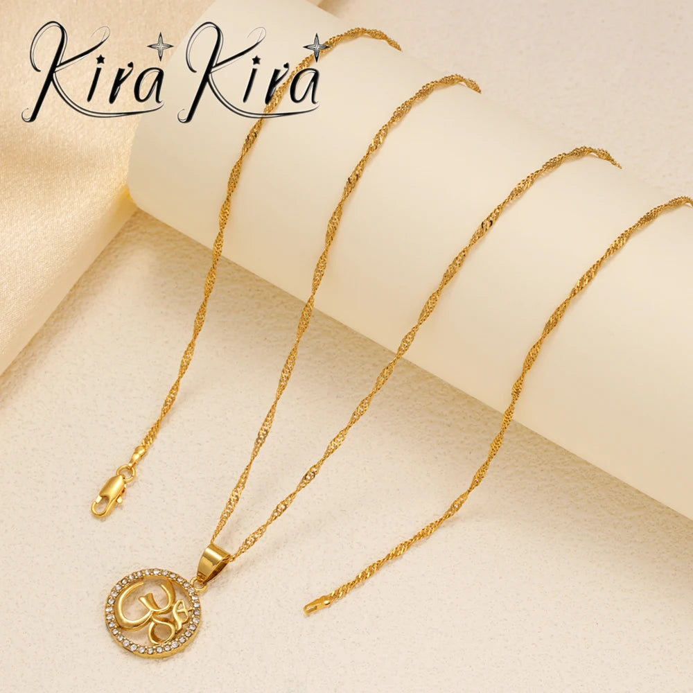 Yoga Symbol Circular Pendant Necklace