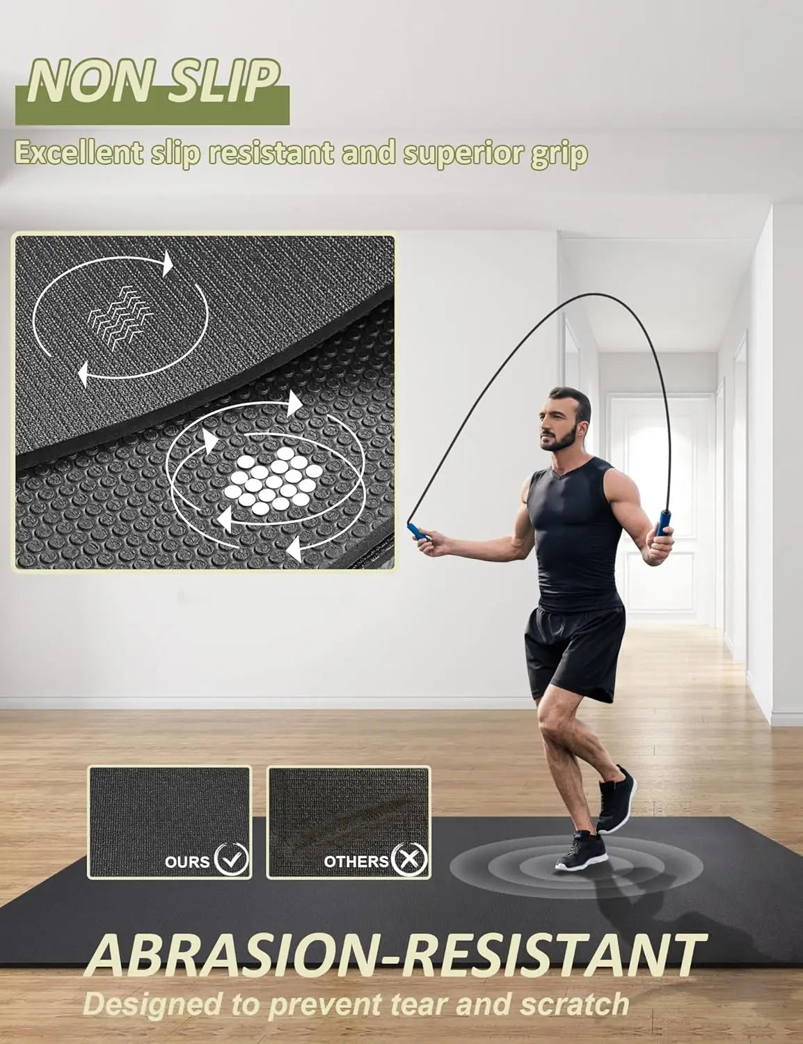 Large Exercise Gym Mat Flooring for Home