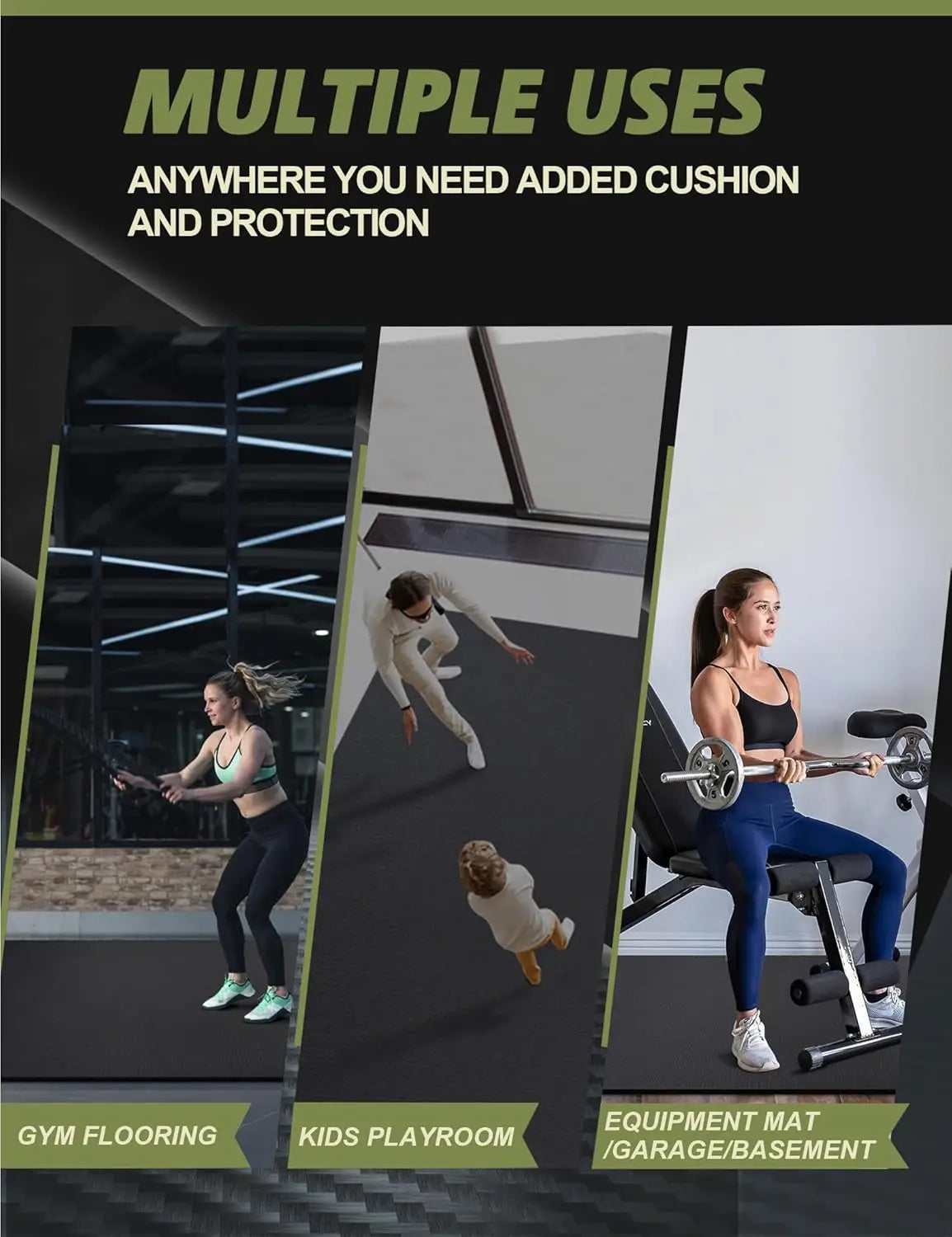 Large Exercise Gym Mat Flooring for Home